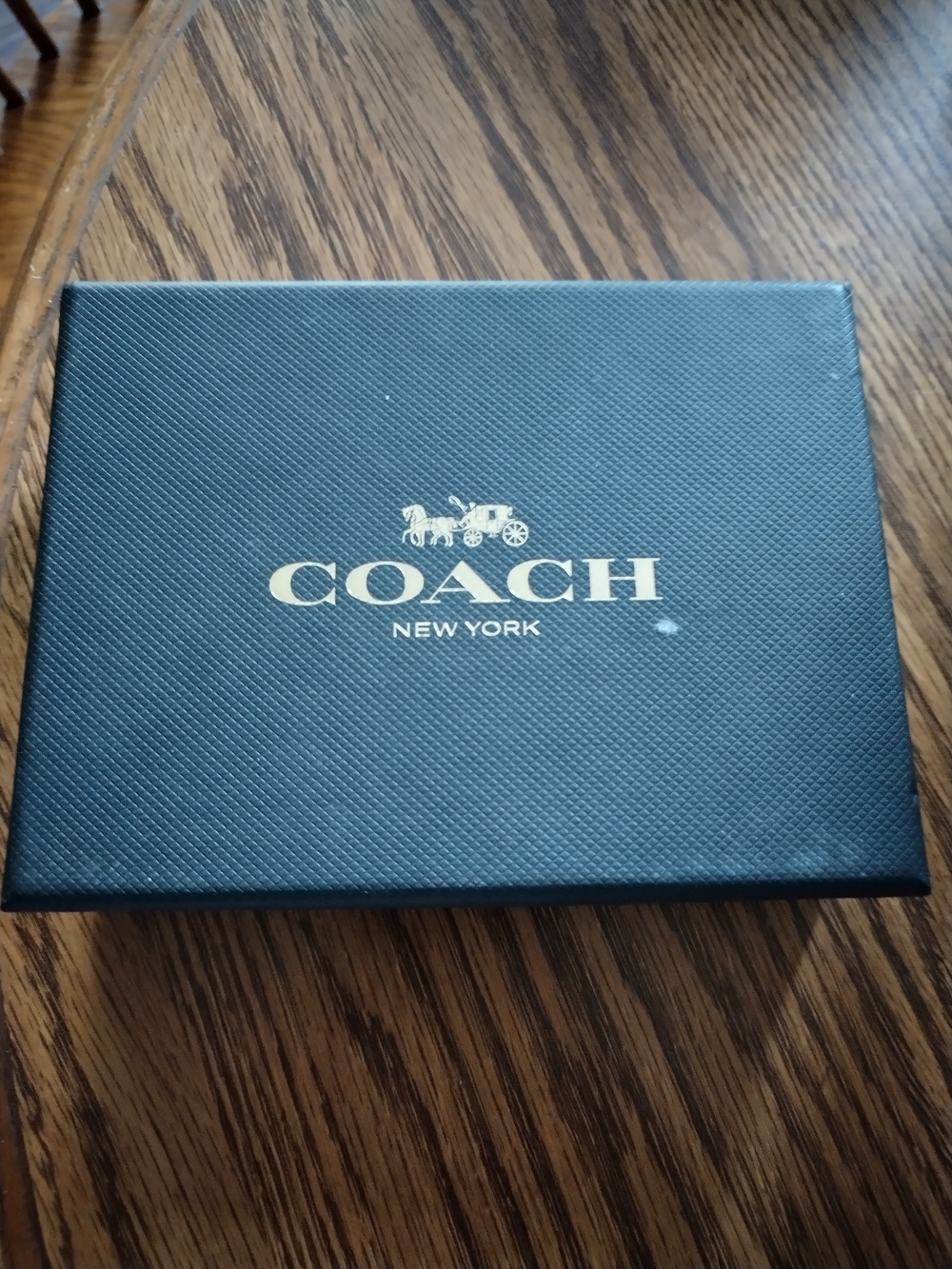 Coach small zip-around wallet or card case Accessory Box - Black with Gold Logo